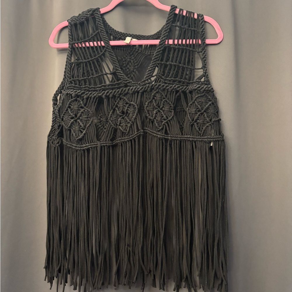ASOS Black crocheted shirt